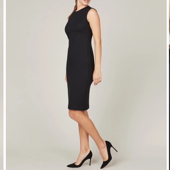 Banana Republic NWT Sheath Black Midi Dress 95%wool+spandex stretch Sleeveless - Picture 1 of 16